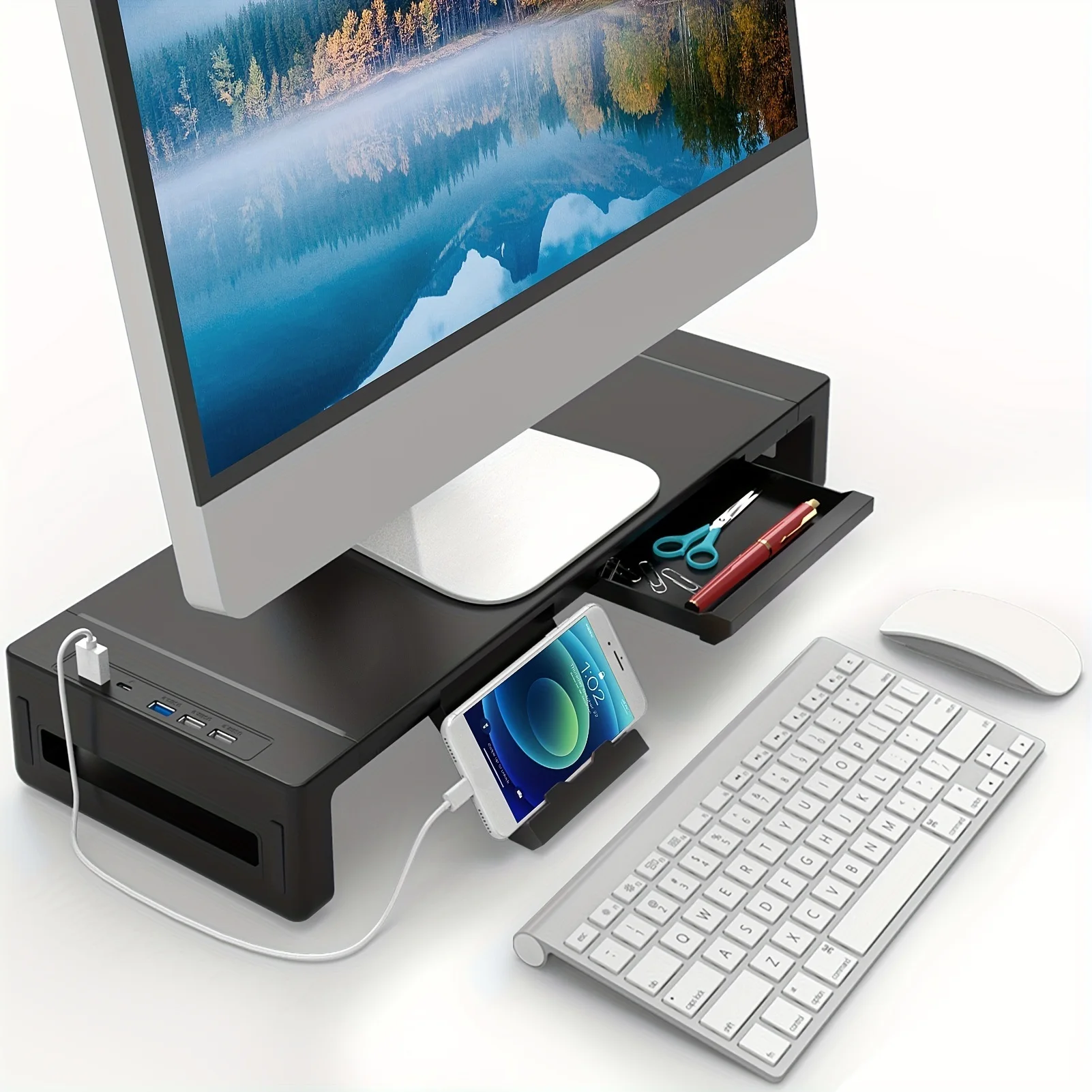 Best Monitor Stand Riser With Storage Drawer on AliExpress